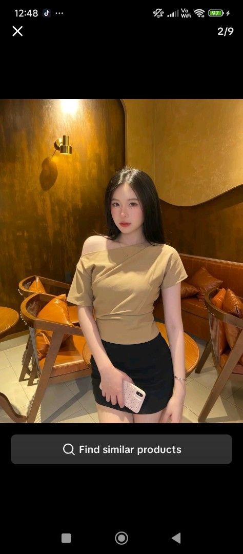 Off-shoulder top and black mini skirt set (Category: Others Tops) located in Navotas City. Submitted by _la.ropa (Listing ID 1462925990, Image 1). Description: RFS: Malaki po sa akin mode of payment: Cash or Gc@sh mode of Delivery: JNT or sh@p3e delivery delivery fee will shoulder by the buyer. only used once .