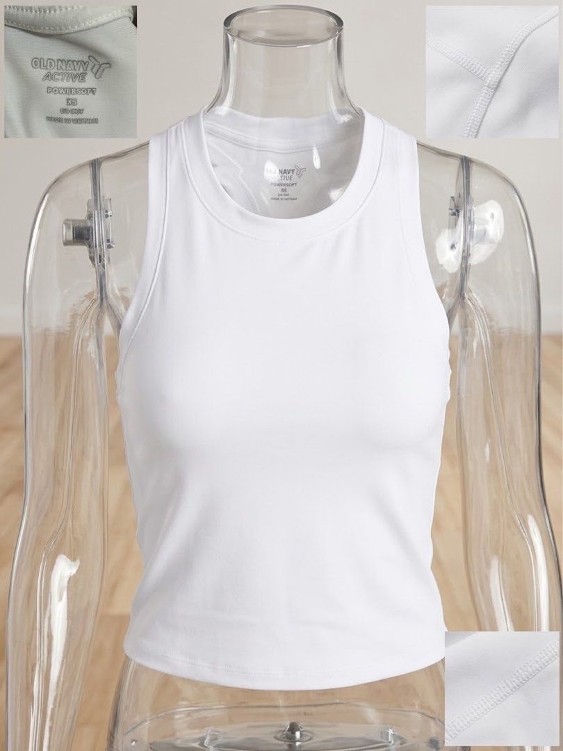 Old Navy Active PowerSoft Go-Dry High-Neck Tank Top (Light Grayish White) (Category: Activewear) located in Bacoor. Submitted by gailscollections (Listing ID 1462989496, Image 1). Description: .