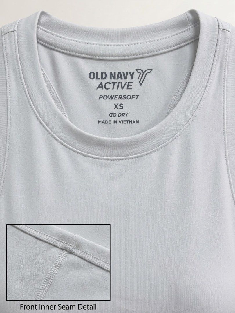 Old Navy Active PowerSoft Go-Dry High-Neck Tank Top (Light Grayish White) (Category: Activewear) located in Bacoor. Submitted by gailscollections (Listing ID 1462989496, Image 2). Description: .