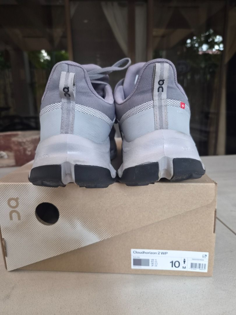 ON Cloudhorizon 2 Waterproof Size 10M (Category: Sneakers) located in Manila. Submitted by antalf (Listing ID 1462916822, Image 2). Description: - ON CloudHorizon 2 WP - Color: Rock Alloy - Size: 10 - used for one foreign trip tiny neglible stain 8.5/10 Alabang pick up.