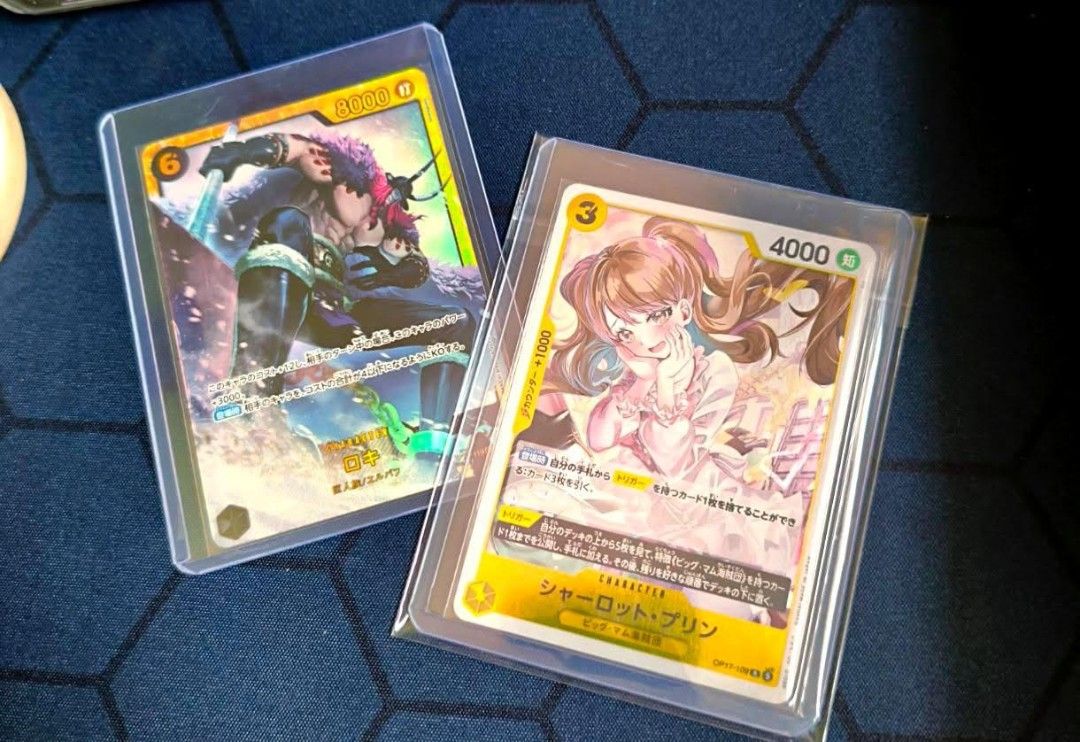 OP17 Card Bundle (119 & 109) (Category: Raw Singles) located in Pasig City. Submitted by poke_shelf (Listing ID 1462947482, Image 1). Description: OP17-119 SEC Loki (JP) OP17-109 R Charlotte Pudding (JP) mint condition selling as bundle random cards will also be added as a freebie shipping via lbc or jnt.