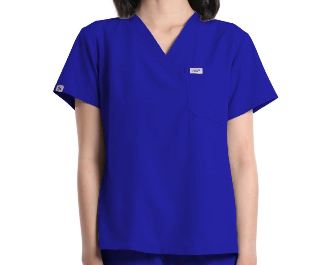 OTG Royal Blue V-Neck Scrub Top - MEDIUM (Category: Others Tops) located in Iloilo. Submitted by oatmeals600 (Listing ID 1462919895, Image 1). Description: Used only twice RFS: Wrong fit.
