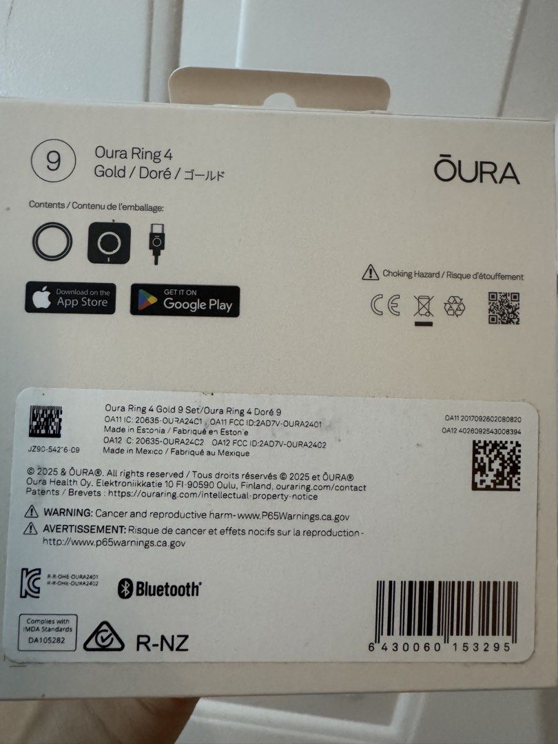 Oura Ring 4 Gold Size 9 Sealed (Category: Other Gadgets) located in Mabalacat. Submitted by 19jessa95 (Listing ID 1462948709, Image 3). Description: - Oura Ring Gen 4 - Color: Gold - Size: 9 - Tracks: Sleep, Activity, Readiness - Connectivity: Bluetooth - App: Oura App (download required) - Includes: Ring and original packaging, Sealed - RFS: Na doble lang ung order.