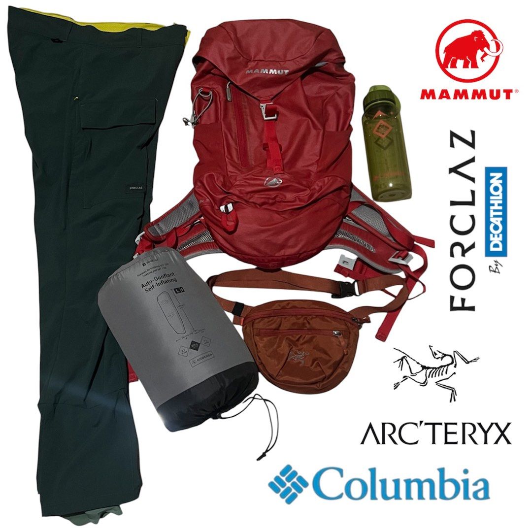 Outdoor gears (Category: Hiking & Camping) located in Abucay. Submitted by emerald1986 (Listing ID 1463113603, Image 1). Description: For sale! ARC'TERYX ( maka 1 ) - 1900 MAMMUT ( crea tour 18 ) - 3600 COLUMBIA ( 650ml water bottle ) -600 FORCLAZ ( inflatable mattress ) -2180 FORCLAZ ( Trek pants ) - 900 All in excellent condition DM for more details Unli video call bago mo bilhin at magbayad Para safe ang pera mo Thank you admin.