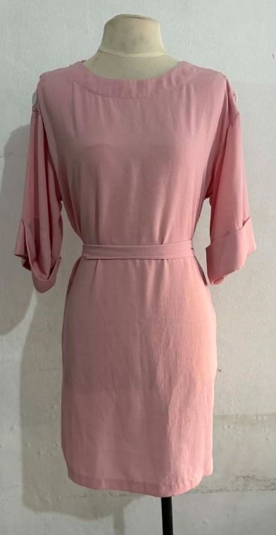 Pastel Pink Midi Dress (Category: Dresses) located in Manila. Submitted by hyper.hertz. (Listing ID 1463017483, Image 1). Description: - Light pink dress - Comes with a matching belt - Cuffed sleeves with button detail at the shoulder - Subtle fabric texture Negotiations are available.