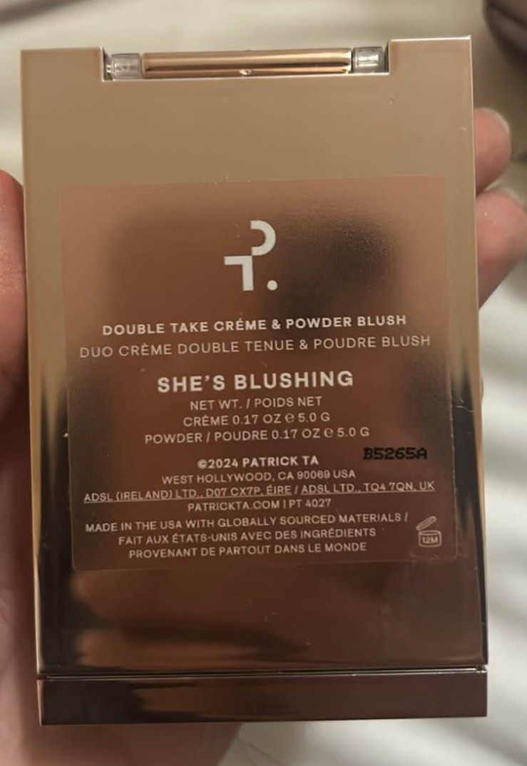 Patrick Ta duo blush in She’s Blushing (Category: Makeup) located in Quezon City. Submitted by cheerupbby (Listing ID 1463071562, Image 3). Description: Personal item. I will ship when I get back to the Philippines from Canada in Nov 2026 or February 2027. Note: I will only bring what is SOLD. 📍 QC - location sa pinas Can ship thru lalamove or j&t.