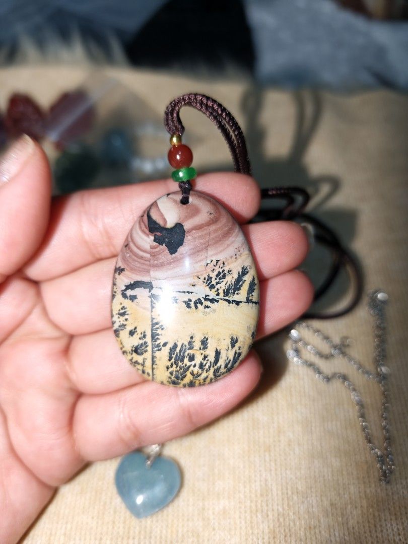 Picture Jasper Necklace (Category: Necklaces) located in Quezon City. Submitted by piaoliangcollections.ph (Listing ID 1463093409, Image 3). Description: Made From Natural Picture Jasper Stone. Emotional and Mental Benefits Alleviates Anxiety: The stone brings a comforting vibration that helps clear hidden fears, envy, and guilt. Encourages Honesty: It promotes deep self-reflection, allowing you to face challenges directly. Boosts Creativity: Kno