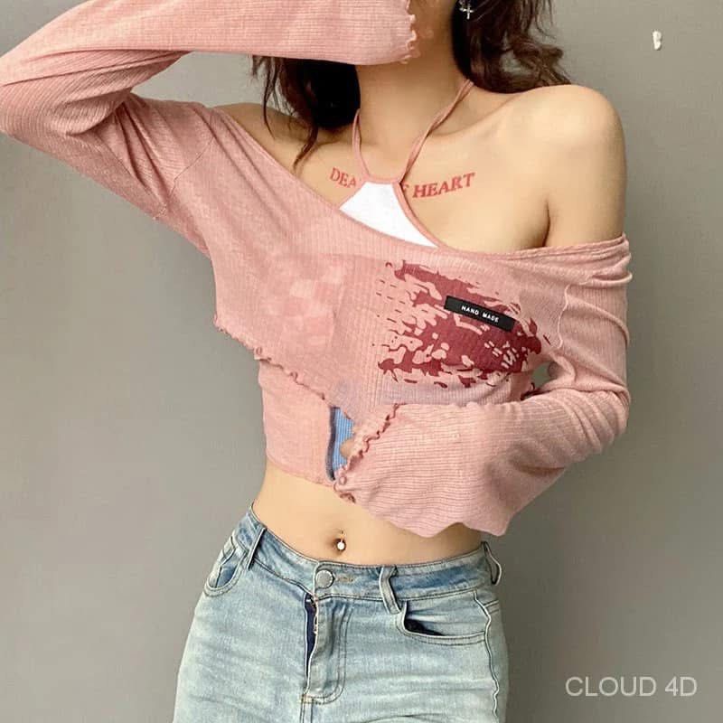 Pink Long Sleeve Crop Top Set (Category: Others Tops) located in Rizal. Submitted by rosiecart (Listing ID 1462893883, Image 1). Description: mop: gcash/bank transfer mod: lalamove location: antipolo.