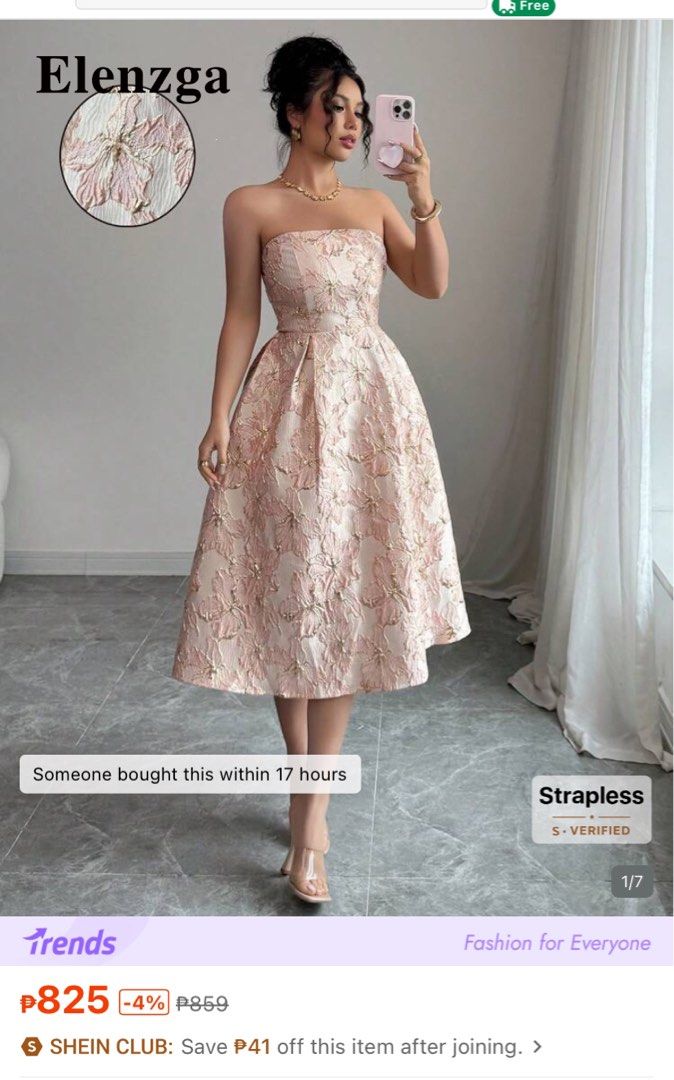 Pink Midi Dress (Category: Dresses) located in Dasmarinas. Submitted by maurzzzeen30299 (Listing ID 1462996908, Image 1). Description: -used ONCE -may fit to s-m -size small on tag -so chic .