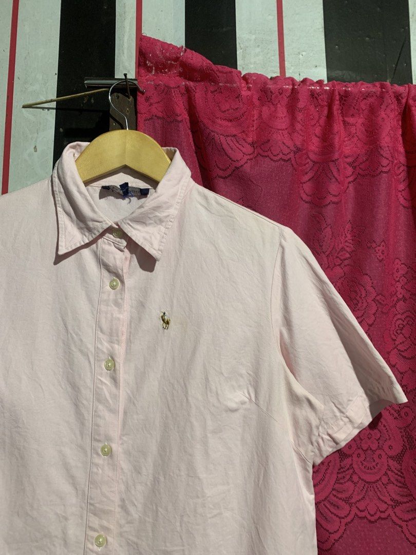Pink Ralph Lauren Short-sleeve Button down (Category: Tshirts & Polo Shirts ) located in Iligan City. Submitted by kierrehv (Listing ID 1463073512, Image 3). Description: Pink Ralph Lauren Short-sleeve Button down 9.2/10 cr 20x24.5 Minimal stains (Need wash) No issues.