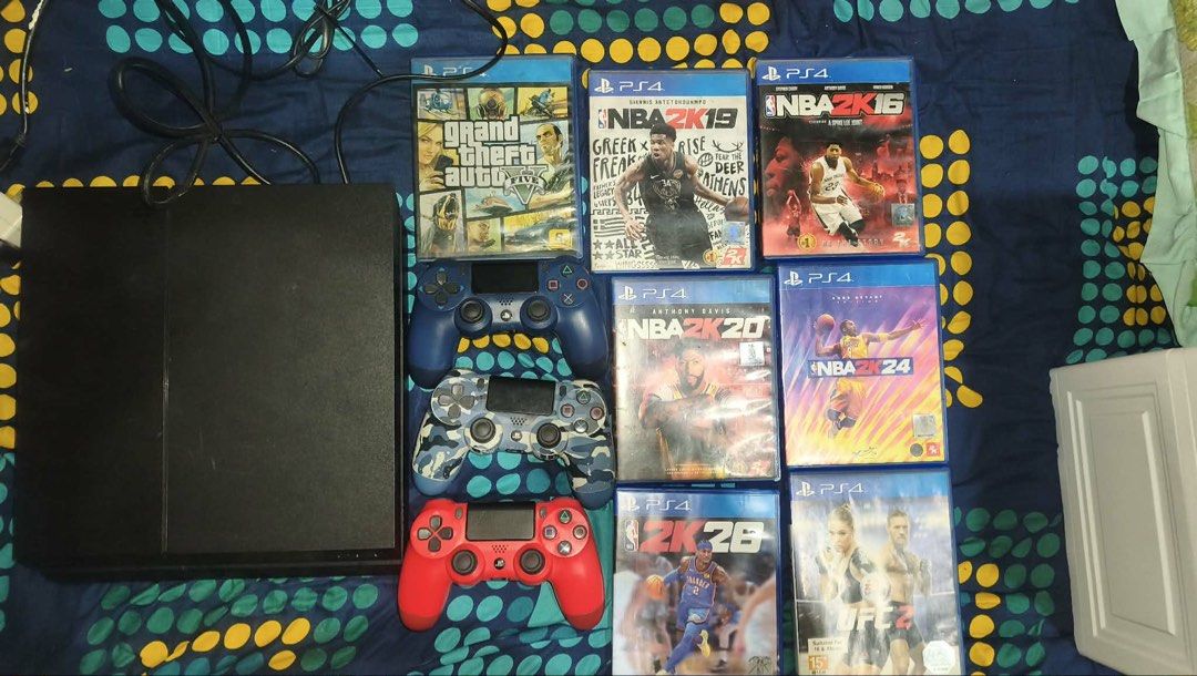 PlayStation 4 (PS4) console 1 TB (Category: PlayStation) located in Abucay. Submitted by thriftykiel.111 (Listing ID 1463108761, Image 1). Description: PlayStation 4 (PS4) console 1 TB Controllers: Three distinct DualShock Free 💿 Physical Games (PS4) Grand Theft Auto V (Premium Edition) NBA 2K16 NBA 2K19 NBA 2K20 NBA 2K23 NBA 2K24 EA Sports UFC 2 Free: HDMI Cord Price: 12k lahat na po.