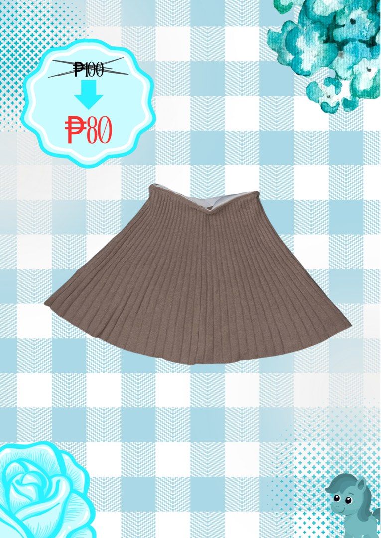 Pleated Knit Skirt - Brown (Category: Skirts) located in Tuguegarao City. Submitted by love_clothies (Listing ID 1463050703, Image 1). Description: - Chic brown knit skirt - Flattering all-around pleats - Comfortable elastic waistband - Best fits size Small to Medium - Ideal for everyday casual wear.