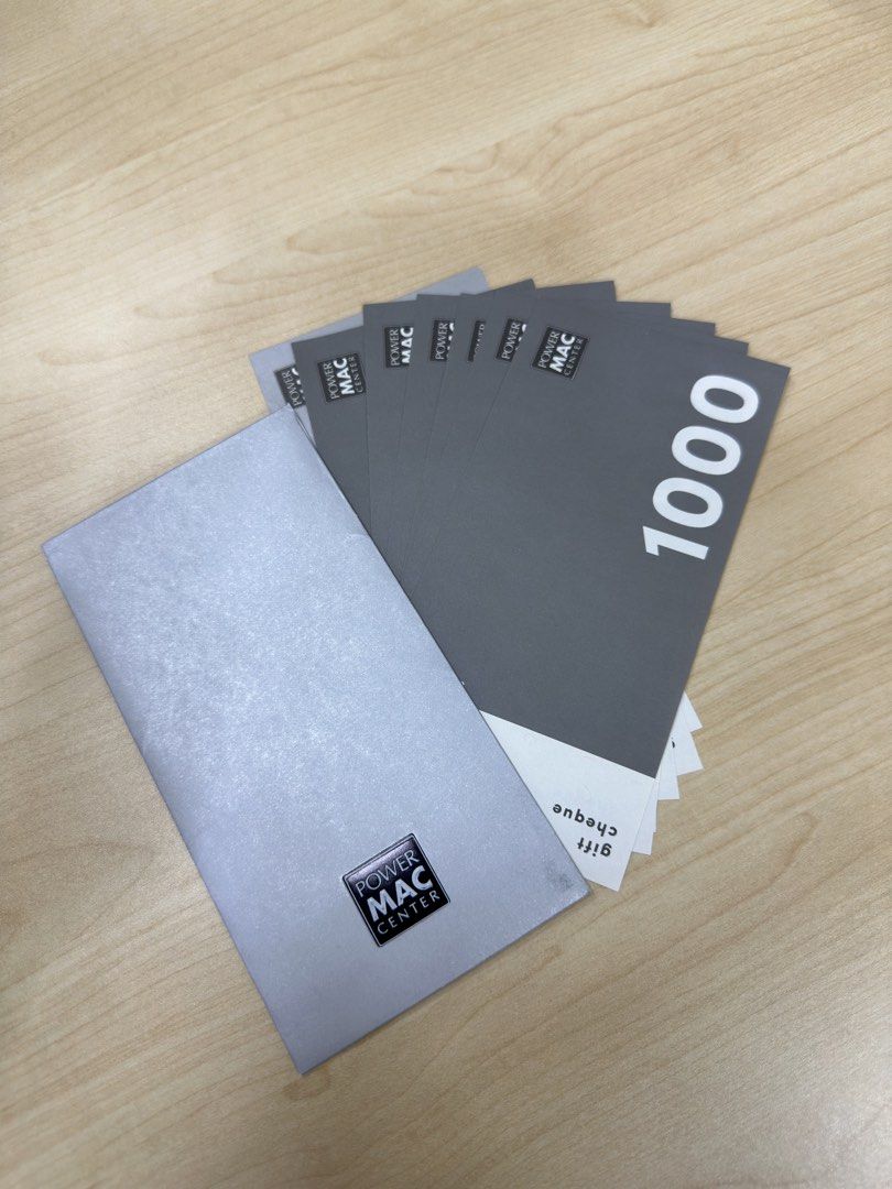 Power Mac Center Gift Certificates - 7,500 worth (Category: Vouchers) located in Mandaluyong City. Submitted by lestieco (Listing ID 1462967729, Image 1). Description: Power Mac Center Gift Certificates ₱7,500 total value Selling for ₱7,000 only Gifted from work, but I won’t be able to use them Good for purchases at Power Mac Center PM if interested.