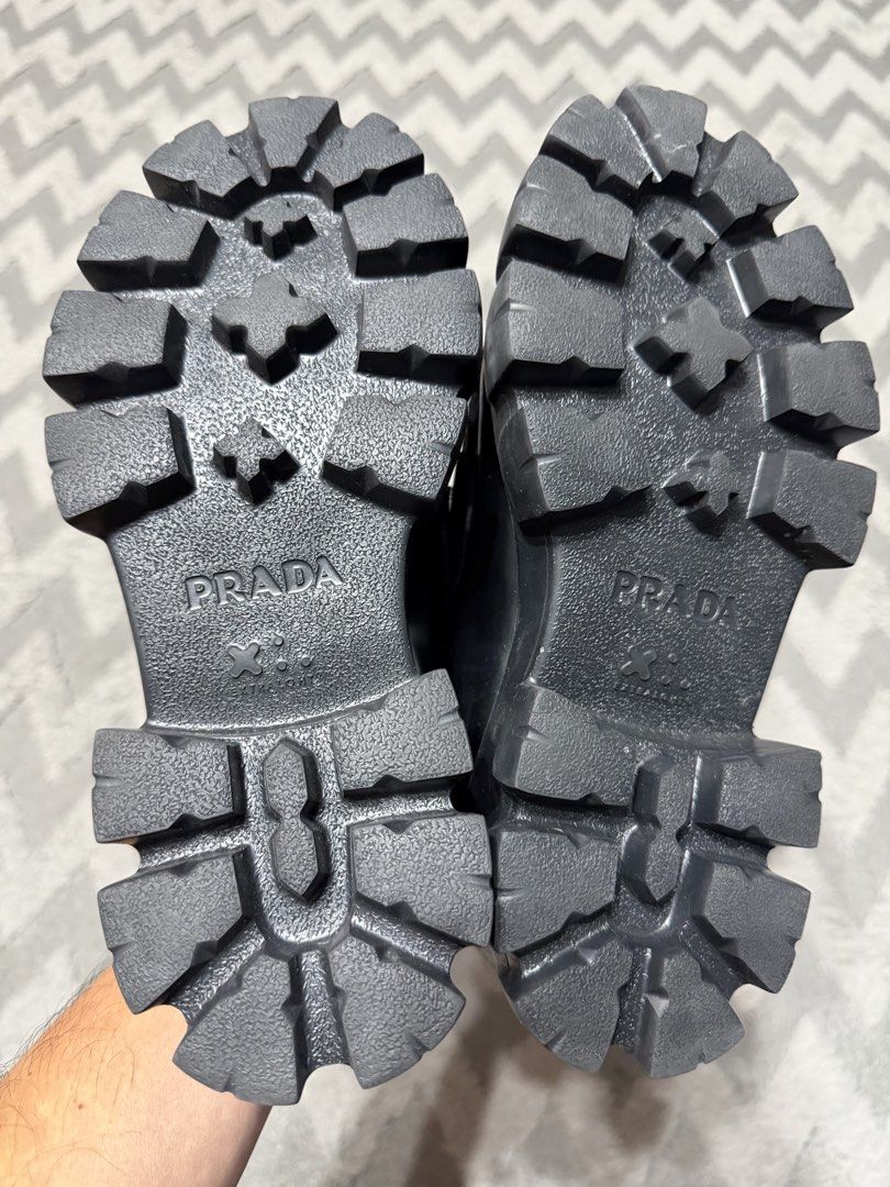 Prada - Black Monilith Brushed Sneakers (Category: Loafers) located in Cavite. Submitted by commoncourtesy (Listing ID 1463101715, Image 3). Description: Fits 37 .