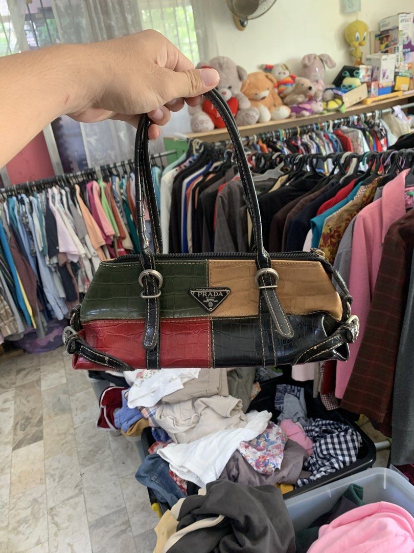 PRADA Multicolor Croc Embossed Satchel Top Handle Zip Lined Pockets (Category: Luxury Bags & Wallets) located in Manila. Submitted by _thrift.clothes._ (Listing ID 1463115045, Image 1). Description: PRADA Multicolor Croc Embossed Satchel Top Handle Zip Lined Pockets.