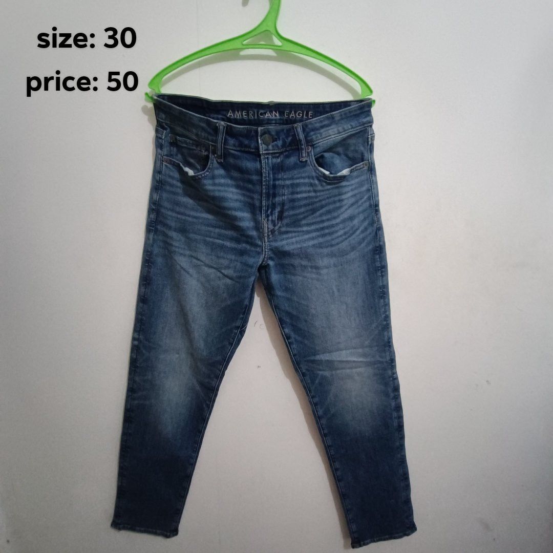 Pre-loved assorted pants (Category: Jeans) located in Manila. Submitted by keiedward (Listing ID 1462918904, Image 3). Description: !!Size and prices in the picture each!! mop: Gcash only lalamove or jnt.