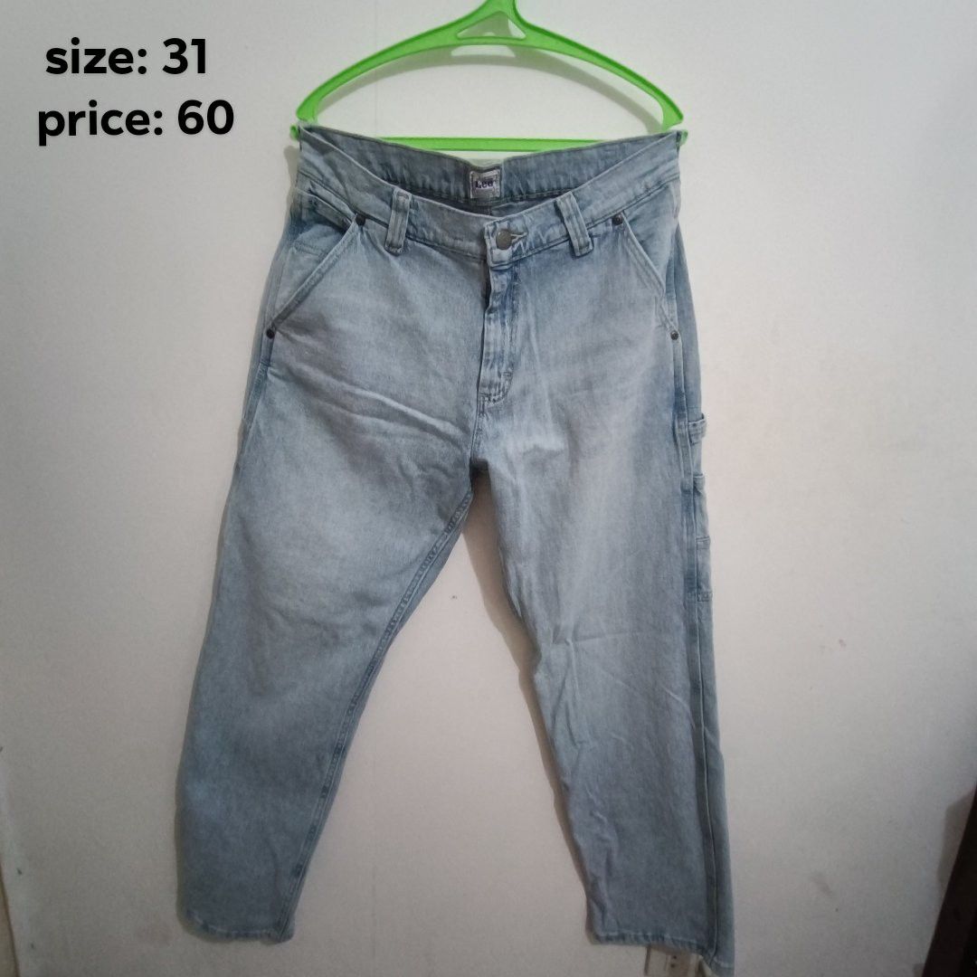 Pre-loved assorted pants (Category: Jeans) located in Manila. Submitted by keiedward (Listing ID 1462918904, Image 2). Description: !!Size and prices in the picture each!! mop: Gcash only lalamove or jnt.