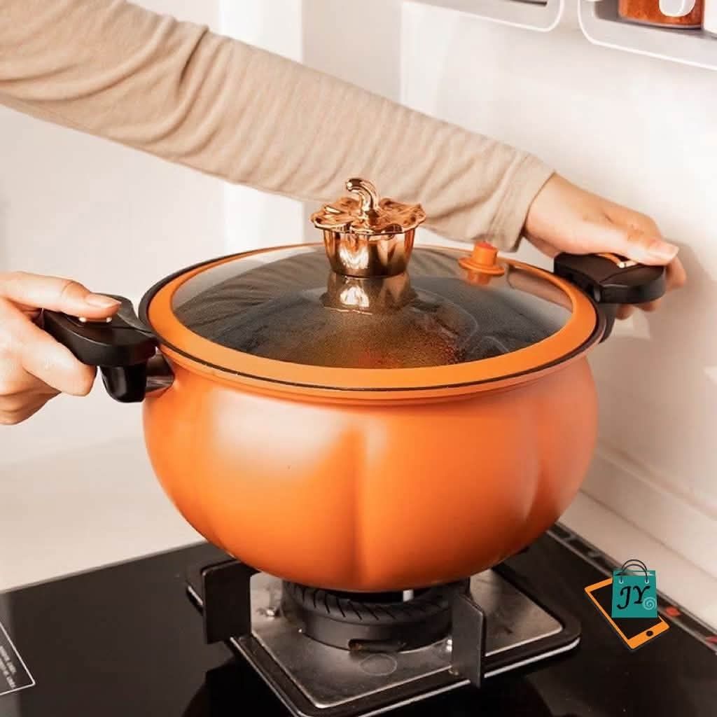 Pumpkin Shaped Pot with Glass Lid (Category: Cookware & Accessories) located in Manila. Submitted by chaionlineshop (Listing ID 1463038667, Image 1). Description: - Adorable pumpkin-shaped pot - Includes a clear glass lid - Features a decorative lid knob - Ideal for cooking hearty stews and comforting soups - Available in vibrant orange and charming green - Dimensions: 28cm diameter, 14cm height.