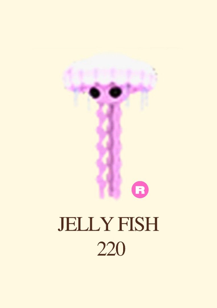 R Jellyfish Adopt Me (Category: In-Game Products) located in Iligan City. Submitted by sammylovesmiley (Listing ID 1463071832, Image 1). Description: still available (Oct, 2026) ☞dm me for fast transaction ☞only accepting GCASH and MAYA for payment ☆fixed price ☆ No refund after the trade.