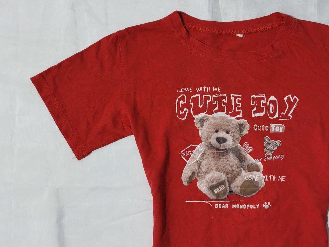Red Graphic Teddy Bear Tee (Category: Shirts) located in Pulilan. Submitted by hly_cllctn (Listing ID 1463008978, Image 2). Description: size small to medium has pinhole.