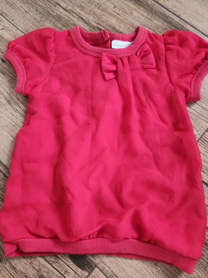 Red top with Bow (Category: Babies & Kids Fashion) located in Las Pinas. Submitted by closetful.ph (Listing ID 1463033635, Image 1). Description: ideal for christmas.
