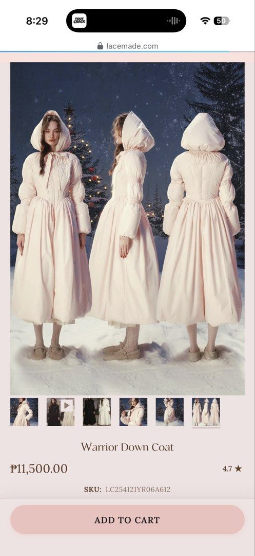 {RENTAL} Lacemade Winter Down Coat (Category: Coats, Jackets and Outerwear) located in Makati City. Submitted by _matildoll_ (Listing ID 1462902599, Image 2). Description: This will arrive in October Will have it for rental Bought for 11K.