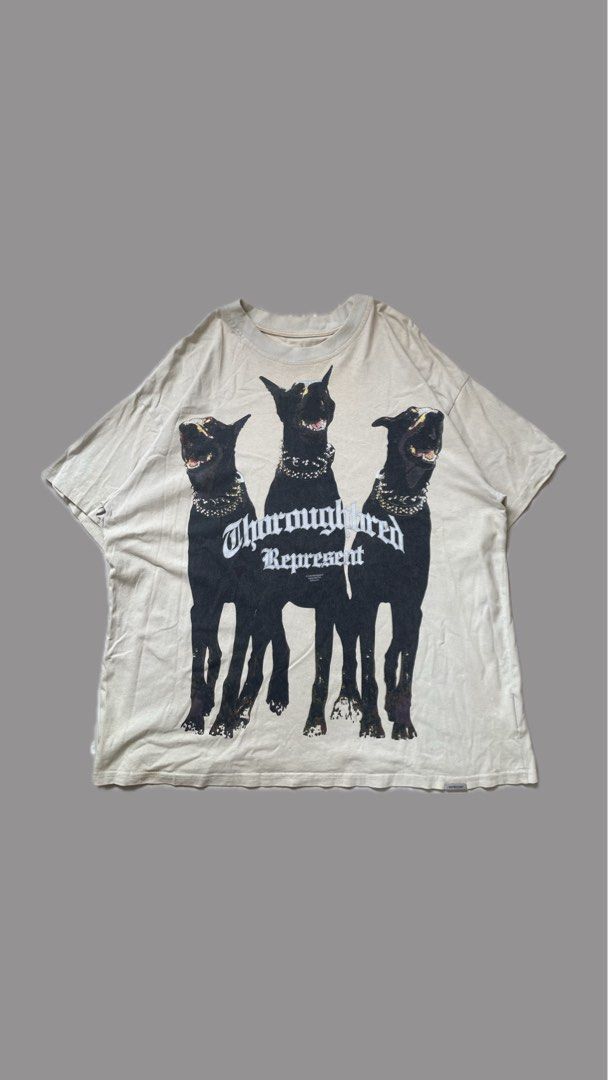 Represent "Thoroughbred Represent" Dated 1990 (Category: Tshirts & Polo Shirts ) located in Zamboanga. Submitted by guthens (Listing ID 1462986177, Image 1). Description: Condition- excellent Measurement- W-24 | W- 30 Issue- pinhole Color rate- 9.5/10 Cut tags .