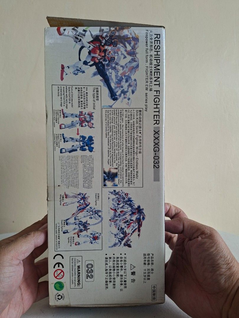 Reshipment Fighter XXXG-032 1/100 Scale Master Level Model (Category: Gundam & Model Kits) located in Baguio. Submitted by restyrille77846 (Listing ID 1462955702, Image 3). Description: - Master Grade 1/100 XXXG-032 Reshipment Fighter model kit - Box shows some wear, but contents are complete - Ideal for collectors and model builders - Classic Gundam-style collectible.