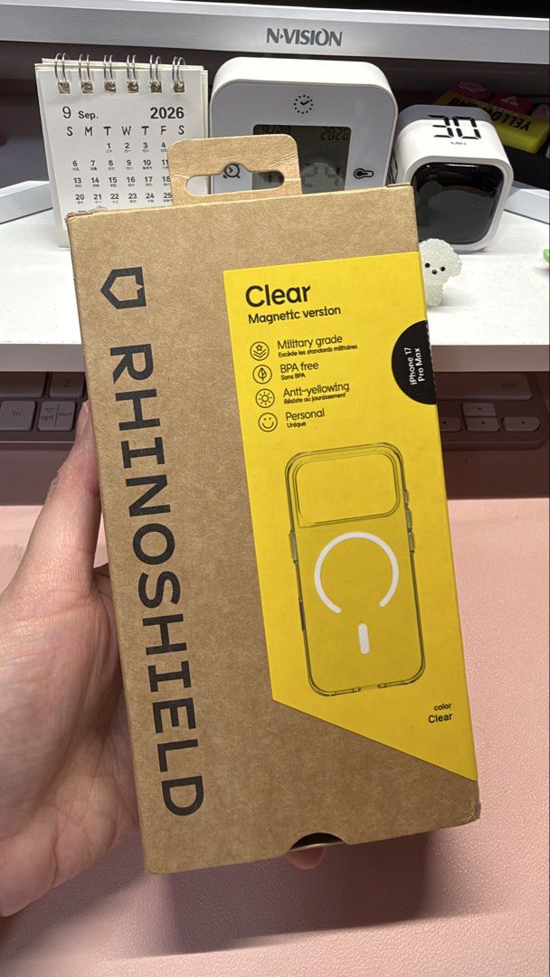 Rhinoshield Clear Case (Non Yellowing) - iPhone 17 Pro Max (Category: Cases & Sleeves) located in San Juan City. Submitted by tdv924 (Listing ID 1463049930, Image 2). Description: With hydrogel Signs of usage on the sides This case never turns yellow! 🫶🏻 SRP: 3.2k.
