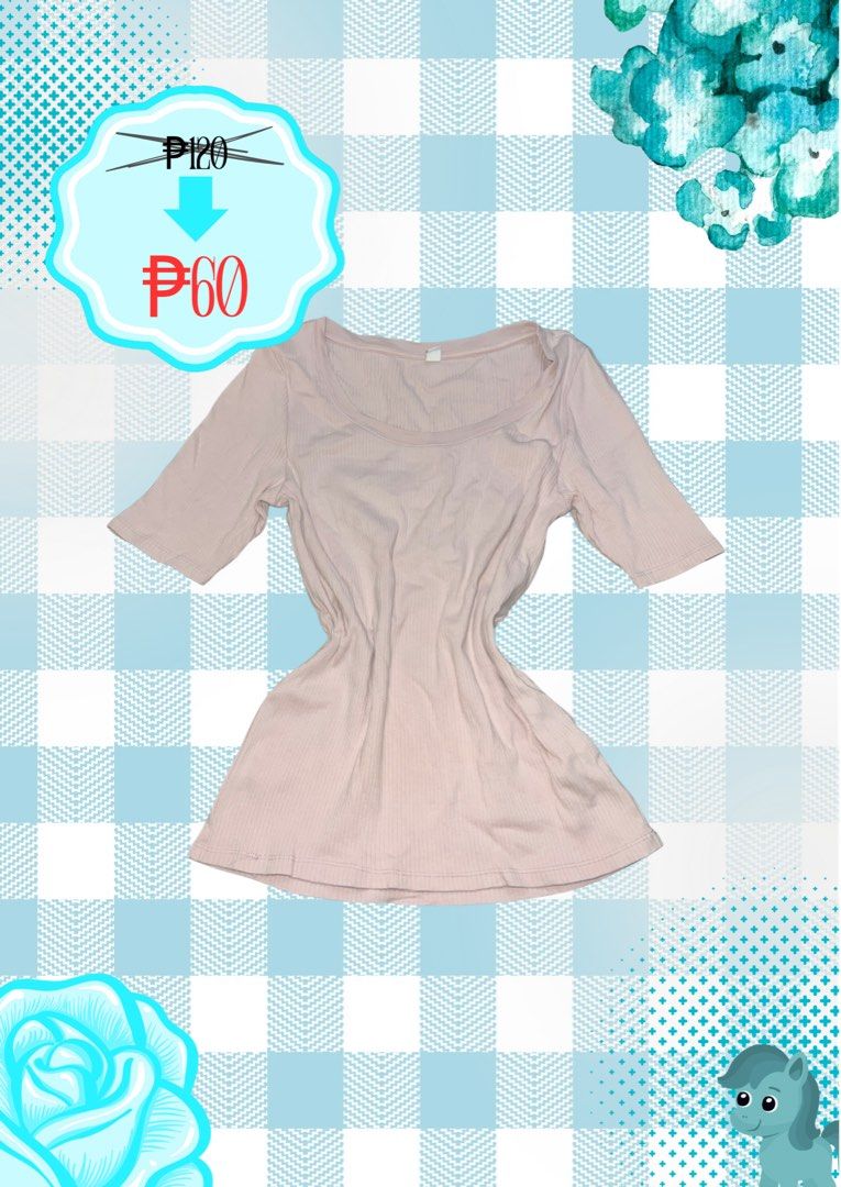 Ribbed Scoop Neck Top - Light Pink (Category: Shirts) located in Tuguegarao City. Submitted by love_clothies (Listing ID 1463049642, Image 1). Description: - Light pink ribbed top - Comfortable and stretchy material - Flattering scoop neckline - Short sleeves - Versatile: great for layering or wearing on its own - Casual and easy to wear.
