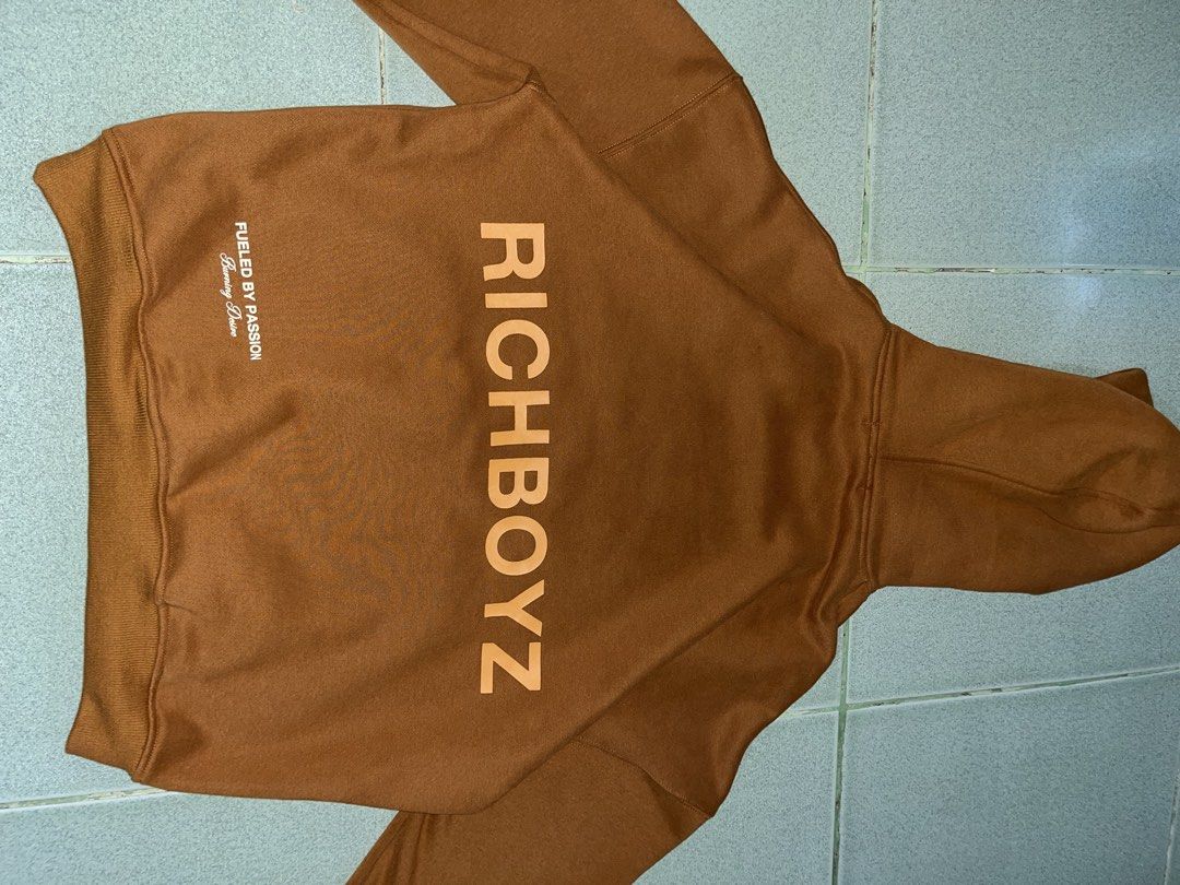Richboys Rust Hoodie (Category: Hoodies) located in Manila. Submitted by yuanxander09105 (Listing ID 1462898290, Image 2). Description: ov size small on tag 🚚 lalamove.