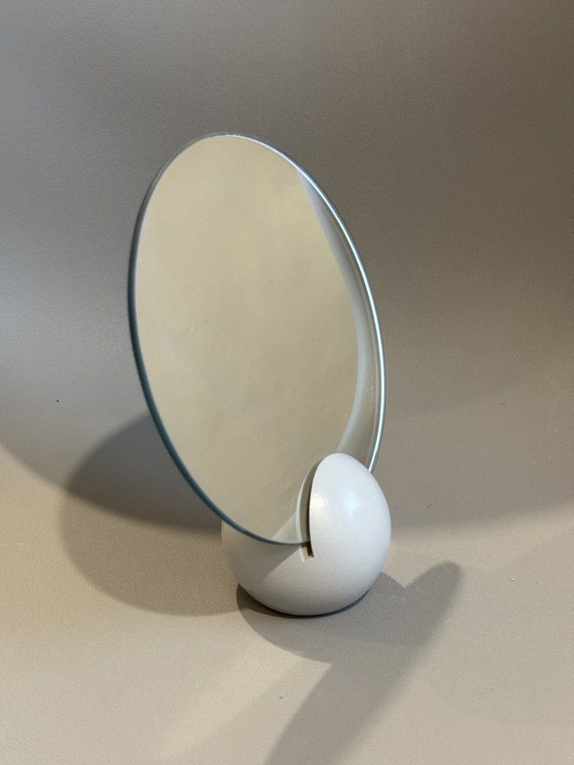 Aesthetic Round Bubble Mirror - Wood base (Category: Mirrors) located in Manila. Submitted by 4154_1198 (Listing ID 1462983262, Image 1). Description: Comes in orginal packaging - wrap and box.