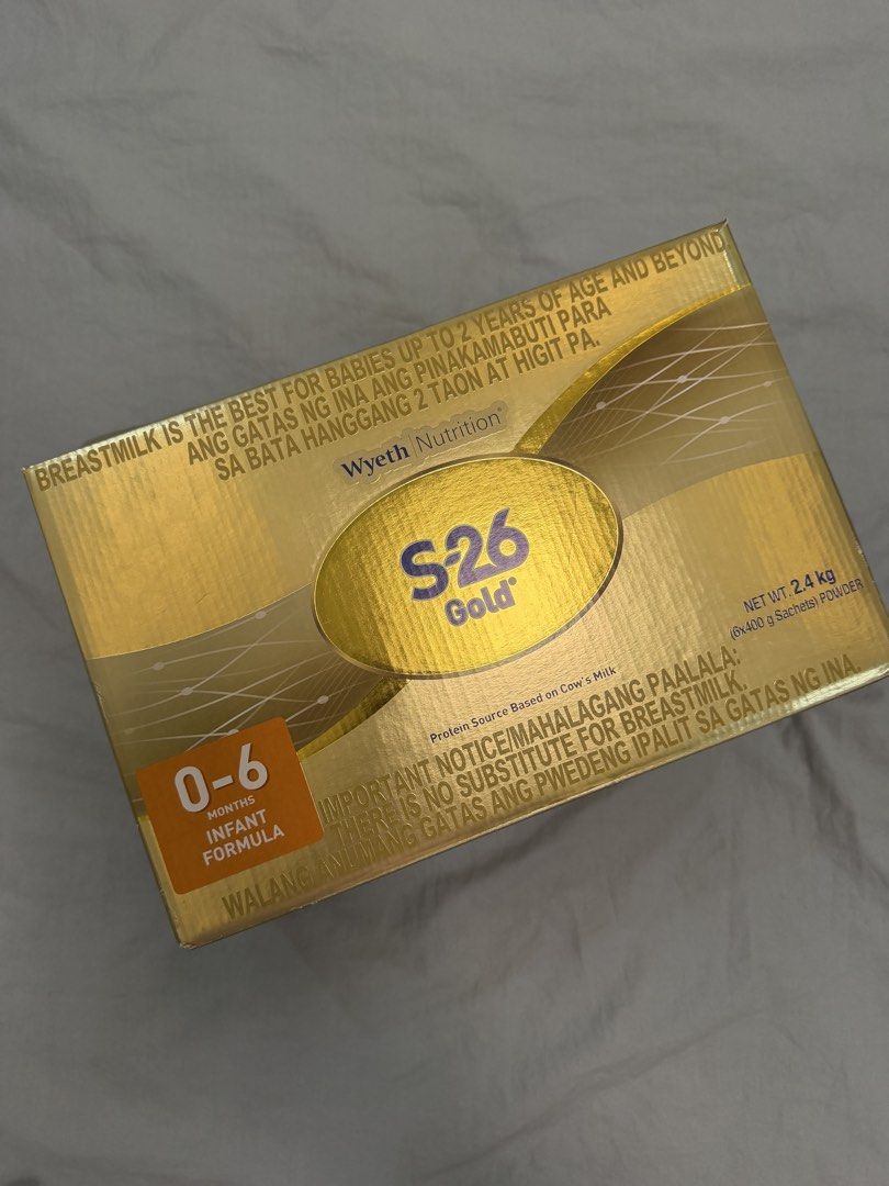 S-26 Gold 0-6 Months Infant Formula (Category: Breastfeeding & Bottle Feeding) located in Caloocan City. Submitted by lucky.hera_ (Listing ID 1462904134, Image 1). Description: - S-26 Gold Infant Formula - For babies 0-6 months old -400g - 900 each pack 2 pack nlng natira sa box RFS : need magpalit to s26 comfortis .