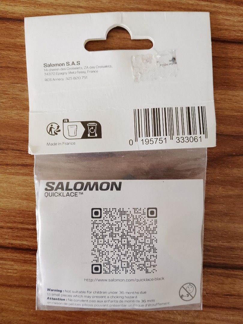 Salomon Quicklace System Replacement Laces (Category: Shoe inserts & accessories) located in Manila. Submitted by julius_nacionales (Listing ID 1463117589, Image 2). Description: - Replacement laces for Salomon Quicklace shoes - Includes cord and locking mechanisms - Color: Black - Keep your Salomon shoes functioning perfectly - Easy to install yourself.