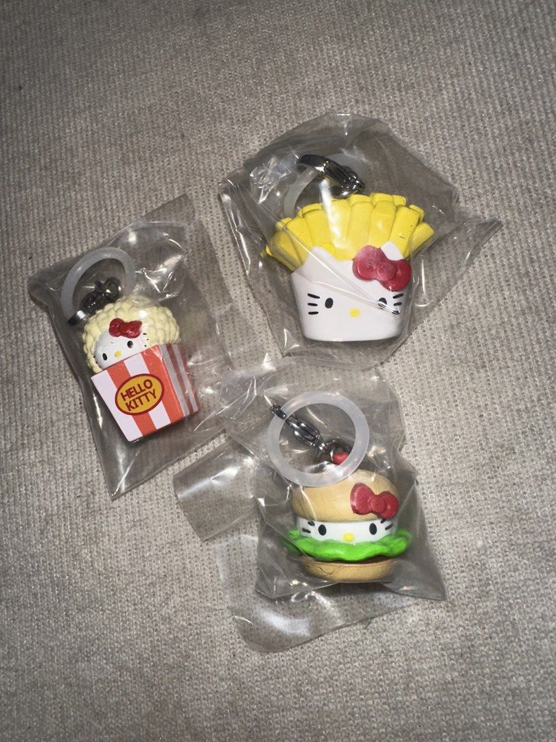Sanrio American Snacks Gashapon Hello Kitty (Category: Character Goods) located in Muntinlupa City. Submitted by biwkin (Listing ID 1463086265, Image 1). Description: Fries and burger - SOLD.