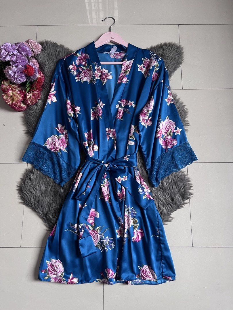 Flora Nikrooz satin robe (Category: Undergarments & Loungewear) located in Manila. Submitted by sahm_shopfashion (Listing ID 1462994255, Image 1). Description: Satin Kimono robe complete w/tie.
