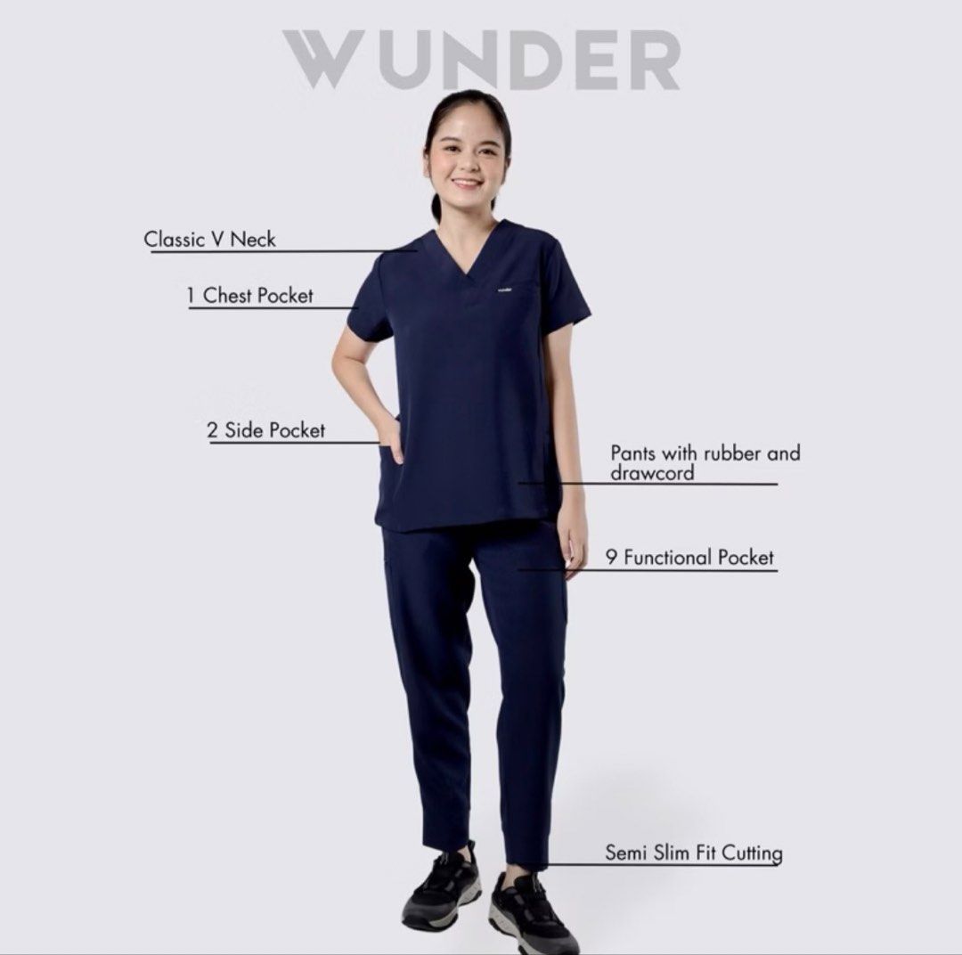 Scrub suit set (Category: Sets or Coordinates) located in Cebu City. Submitted by harzg (Listing ID 1462944816, Image 3). Description: Brand: Wunder - indonesian brand - size: XS RFS: will buy another obe.