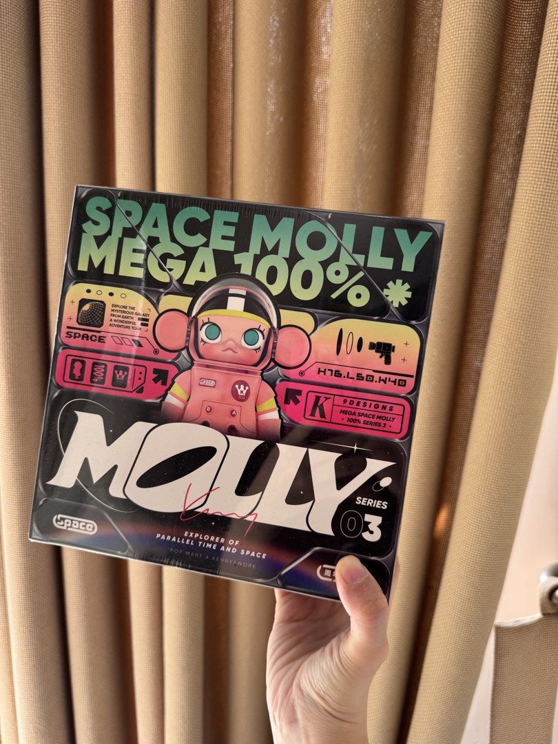 SEALED BOX Pop Mart Space Molly Mega 100% Figurines (Category: Designer & Blind Box Toys) located in Quezon City. Submitted by closetofcoco (Listing ID 1462945208, Image 1). Description: Sealed box.