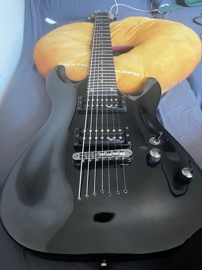 Seven string electric guitar & Valeton GP-200X Multi-Effects Processor (Category: Musical Instruments) located in Caloocan City. Submitted by valtemplo (Listing ID 1462917968, Image 2). Description: - Black 7-string electric guitar SGR 7 string ISSUE:need new strings 14k asking - Valeton GP-200X multi-effects processor with original case 22k asking - Features numerous knobs and footswitches for versatile sound shaping - Both items are in good wor