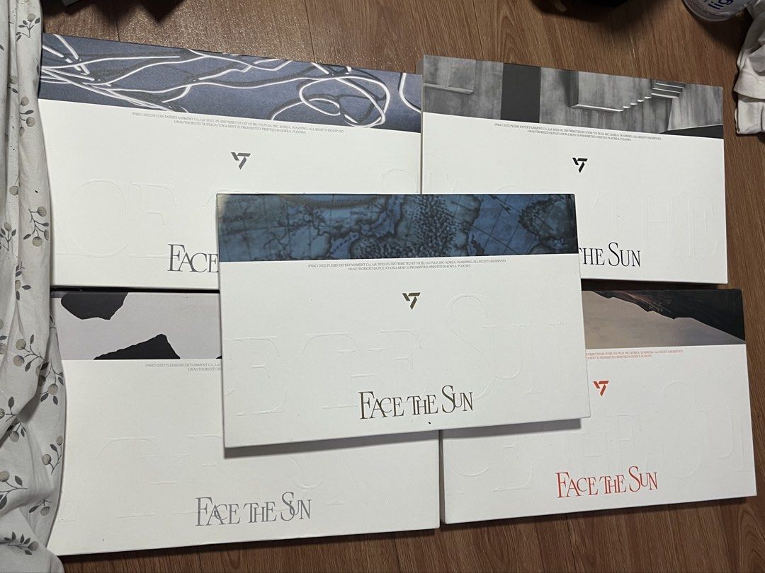 SEVENTEEN Face the Sun Album Set (Category: CDs & DVDs) located in Manila. Submitted by mcqueendumps (Listing ID 1463081190, Image 2). Description: - SEVENTEEN Face the Sun albums - Multiple versions available - Please check photos for detailed condition - Feel free to ask any questions!.