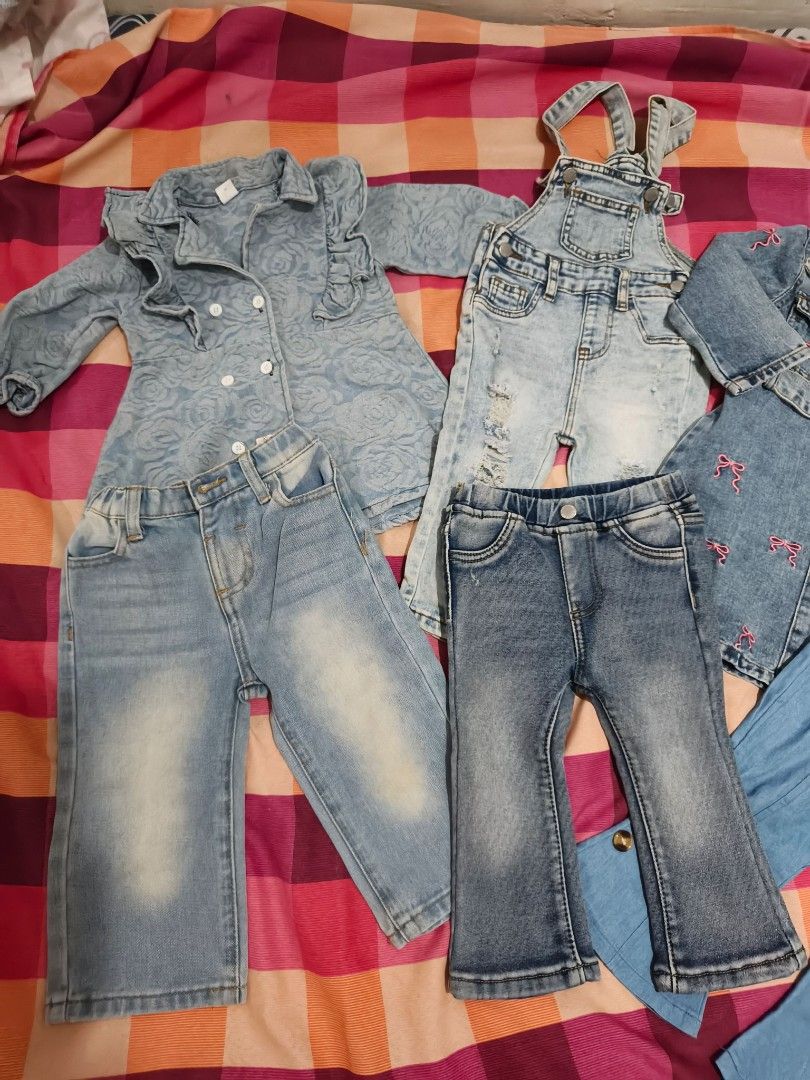 Shein Denim (Category: Babies & Kids Fashion) located in Antipolo. Submitted by nobleshark-4b08 (Listing ID 1463029057, Image 2). Description: For take all Used once and twice Shein Brand 6-9 9-12 12-18 Loc. Antipolo/ Tondo Manila.