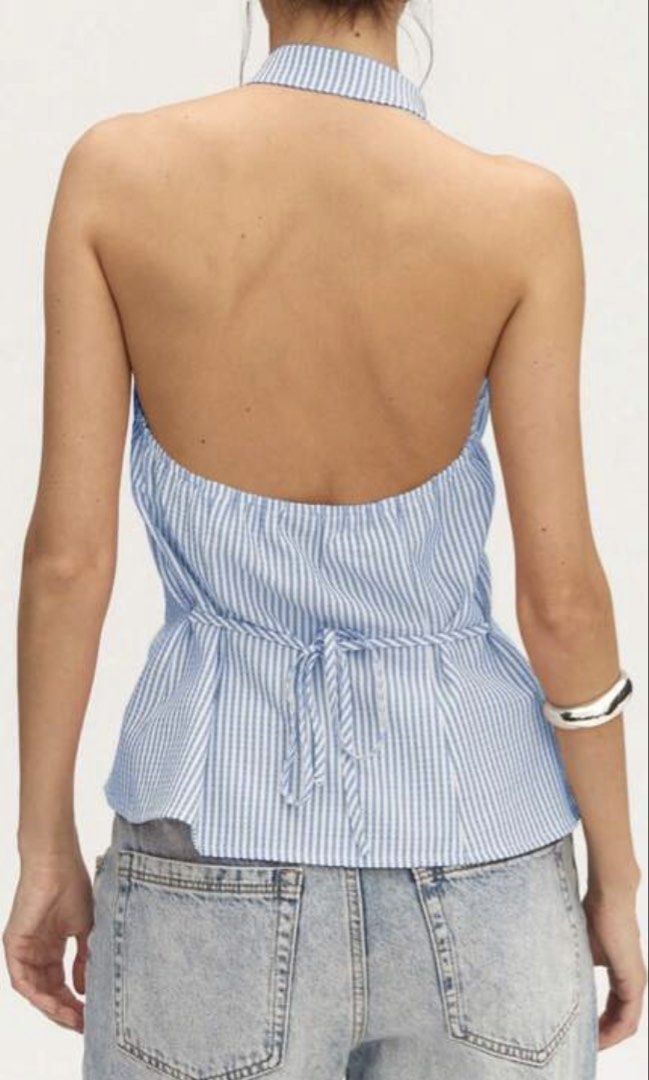 shein halter chinese top (Category: Sleeveless) located in Manila. Submitted by iyahpreloved_ (Listing ID 1462938040, Image 2). Description: chinese top size L slide for the actual pic.