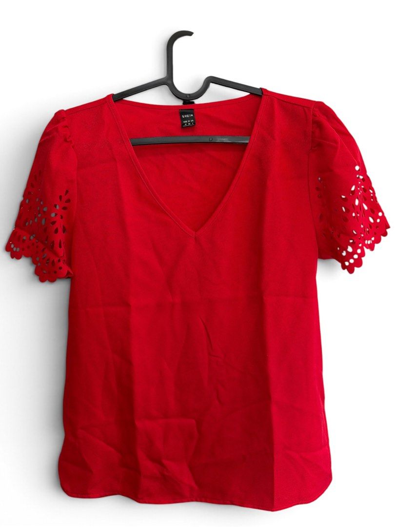 SHEIN red blouse (Category: Blouses) located in Santol. Submitted by lululane (Listing ID 1462956161, Image 1). Description: .