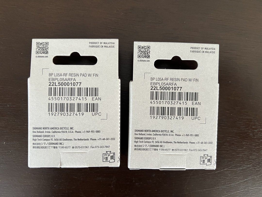 Shimano BP-L05A-RF Disc Brake Pads (Category: Bicycles) located in Taguig. Submitted by myclosetdetox.ph (Listing ID 1462890531, Image 2). Description: Brand new, never used, original packaging Selling price: ₱1,200 each Shimano L05A-RF Resin Disc Brake Pads with ICE TECHNOLOGIES cooling fins. Ideal as a replacement for compatible Shimano hydraulic disc brake systems. Key features: * 5th-generation resin compound for smooth, controlled and quiete