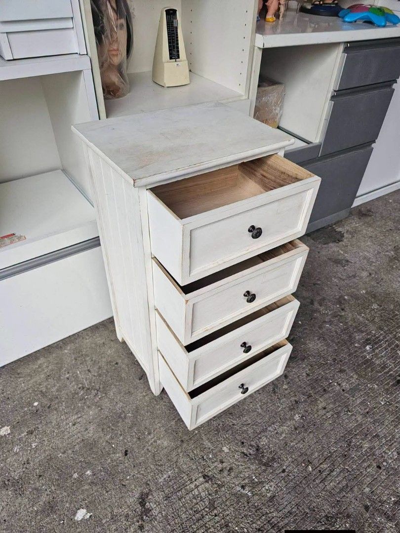 Side Drawer (Category: Shelves, Cabinets & Racks) located in Meycauayan. Submitted by marygracecasimiro (Listing ID 1463116622, Image 2). Description: ‼️‼️‼️SALE NA‼️‼️‼️ Side Drawer ‼️₱3,500‼️ 👉Space Saver! 😘🥰🤩 ✔L-16 H-30 W-12 inches 📏 ✔4 Drawers🗄 ✔️Solidwood! 💢 ✔Scratches As-is! 👌🧡💙 #highlightseveryone #followerseveryone.