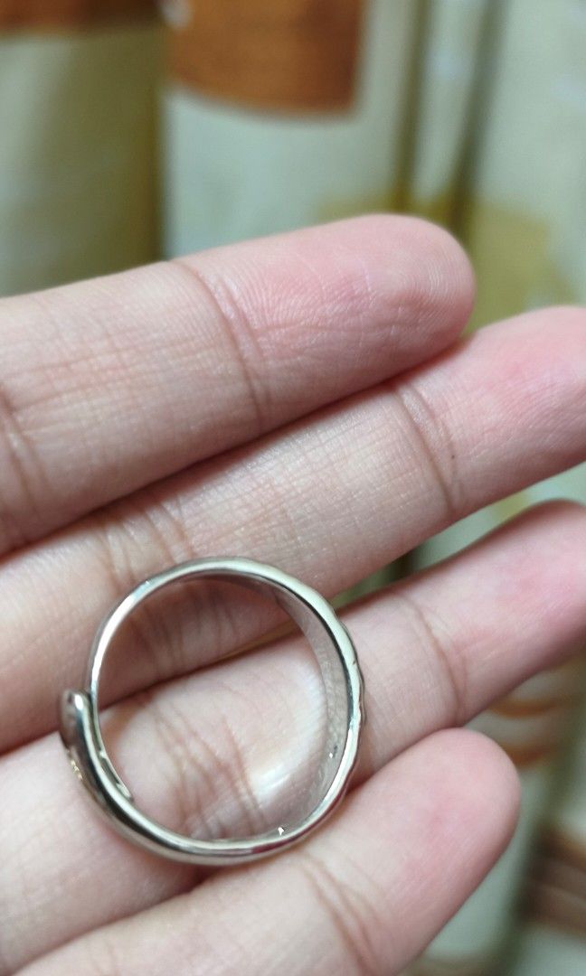 Silver Ring with Unique Pattern Japan source (Category: Rings) located in Quezon City. Submitted by gemaicloset (Listing ID 1463029102, Image 3). Description: - Simple silver band ring - Textured, organic pattern - Contrasting black inlay - Ideal for everyday wear - Works as a subtle statement piece - Great for stacking with other rings.