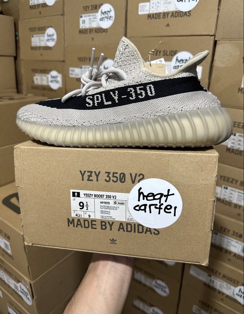 size 9.5 Yeezy 350 V2 Slate (Category: Sneakers) located in Cavite. Submitted by heatcartel_ (Listing ID 1462907259, Image 1). Description: Below srp deal! COD/COP nationwide 🚚 Yeezy 350 V2 Slate - size 9.5 brand new ₱12,500 vermosa / evia alabang / ATC meet up📍.