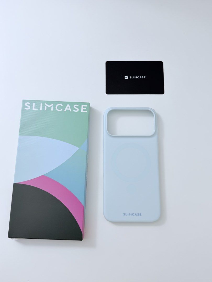 Slimcase Echo Pastel Blue iPhone 17 Pro Max Phone Case (Category: Cases & Sleeves) located in Manila. Submitted by yeyouchengdu_ (Listing ID 1462890287, Image 3). Description: Brand New Complete with packaging Used for video purposes only.