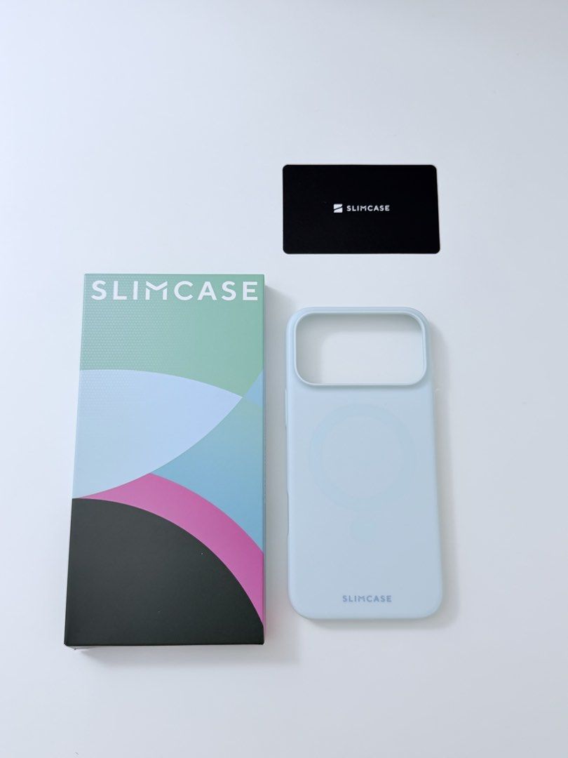 Slimcase Echo Pastel Blue iPhone 17 Pro Max Phone Case (Category: Cases & Sleeves) located in Manila. Submitted by yeyouchengdu_ (Listing ID 1462890287, Image 1). Description: Brand New Complete with packaging Used for video purposes only.
