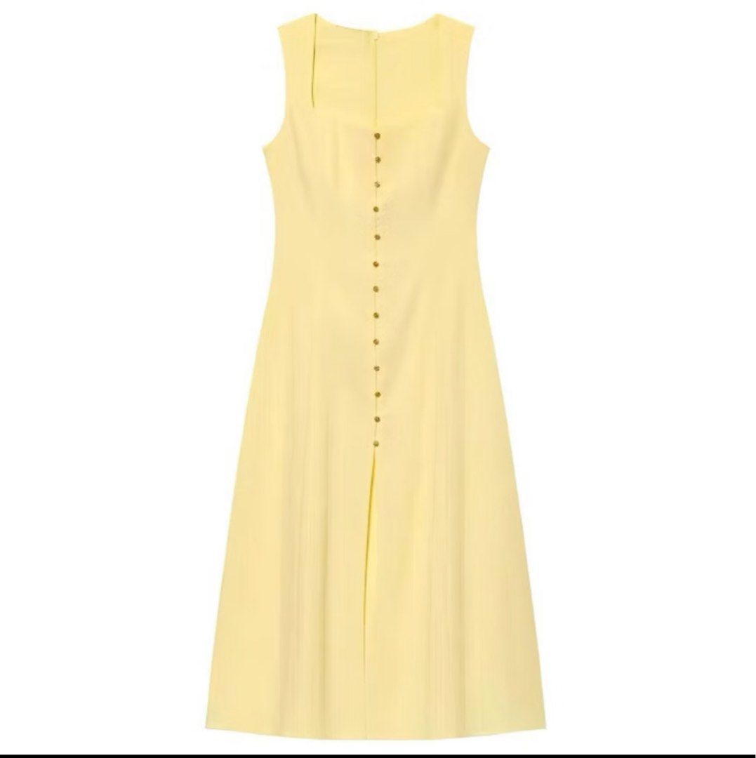 SOLENE Linen Button-Front Maxi Dress (Butter Yellow) (Category: Dresses) located in Manila. Submitted by bloomys (Listing ID 1462992974, Image 2). Description: - Please refer to the size guide for accurate measurements - RFS: wrong size - I can provide photos if interested..